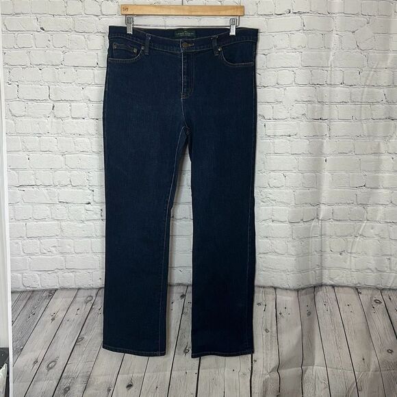 Lauren Ralph Lauren LRL Womens Dark Wash Classic Straight Jeans size 14 - Picture 1 of 11